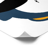 Cute Mustache Penguin Poster (Corner)