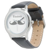 cute mustache personalized design watch (Angled)