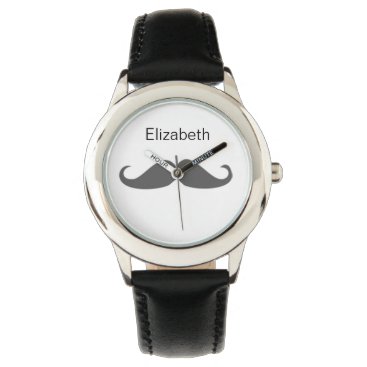 cute mustache personalized design watch