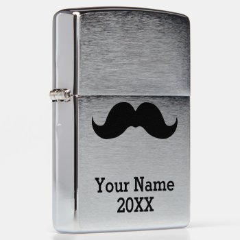 Cute Mustache Personalized Zippo Lighter by trendyteeshirts at Zazzle