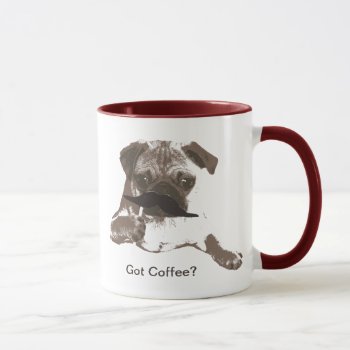 Cute Mustache Pug Coffee Mugs by fotoplus at Zazzle
