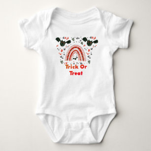 Cute My 1st Halloween with Red Rainbow Bats Spooky Baby Bodysuit