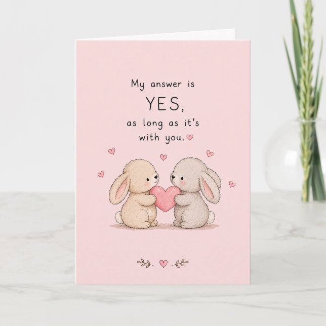 Cute My Answer Is Yes Greeting  Card (Front)