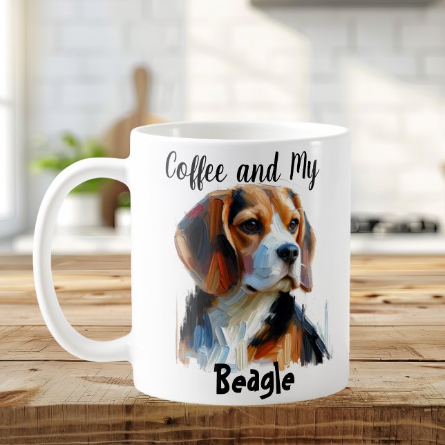 Cute  My Beagle Personalize Coffee Mug (Customize this Design with a few of your own Words)