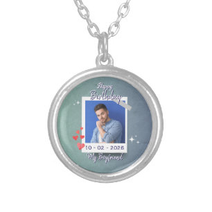 Cute My Boyfriend Birthday Gift  Silver Plated Necklace