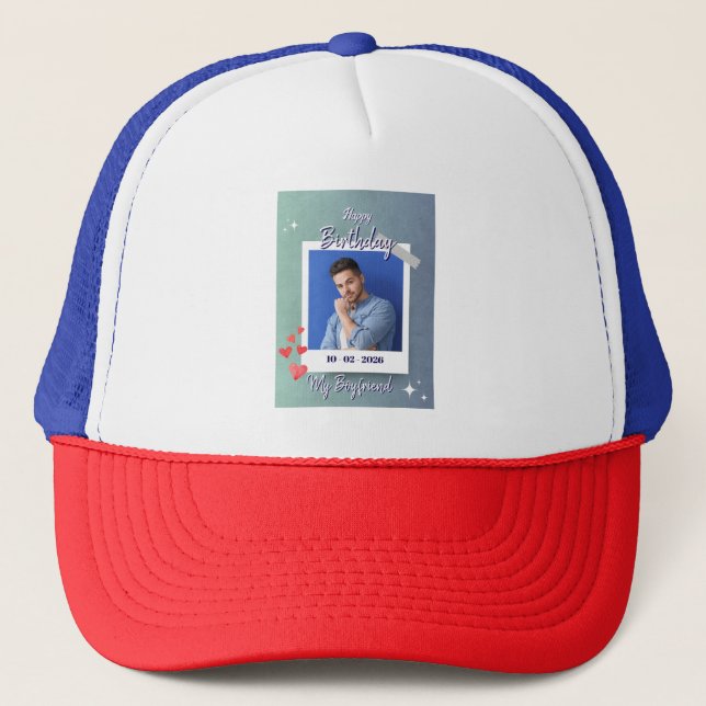 Cute My Boyfriend Birthday Gift  Trucker Hat (Front)