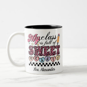 Cute My Class Full Of Sweet Hearts Personized Two-Tone Coffee Mug