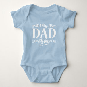 Cute my Dad rocks baby boy word art Baby Bodysuit