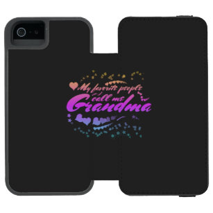 cute my favorite people call me grandma iPhone SE/5/5s wallet case