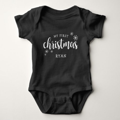 Cute My First Christmas Name Baby Bodysuit