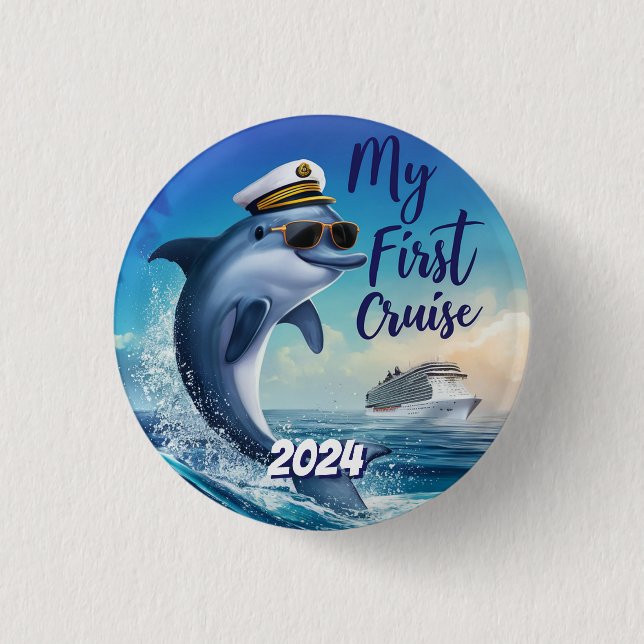 Cute My First Cruise Custom Button (Front)