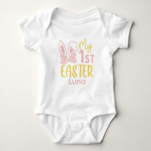 Cute My First Easter Bunny Ears Pastel Baby Bodysuit