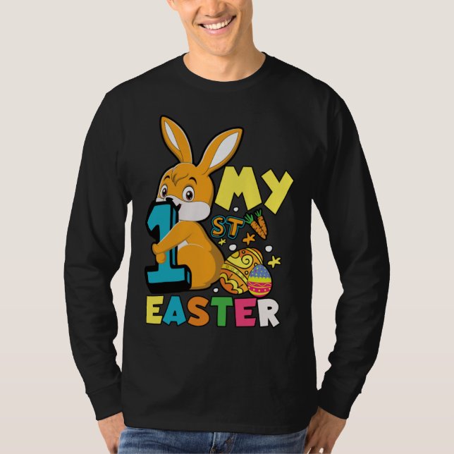 Cute My First Easter Day Egg Hunt Boys Girls Kids  T-Shirt (Front)