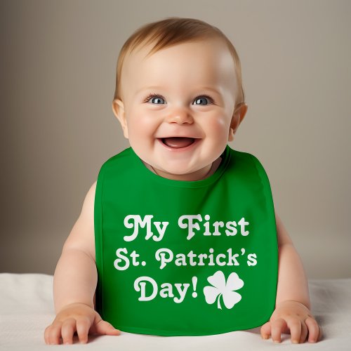 Cute My First St Patricks Day Green Bib