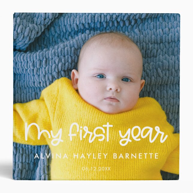 Cute My First Year Baby photo album 3 Ring Binder (Front)