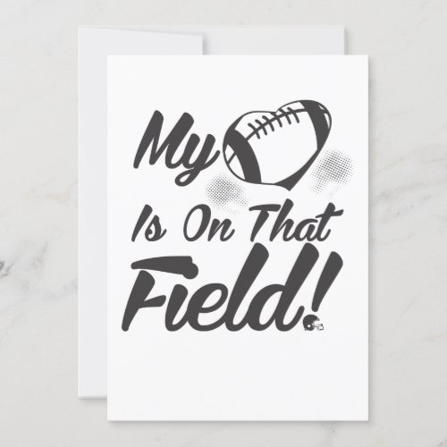 Cute My Heart Is On That Field Football Invitation