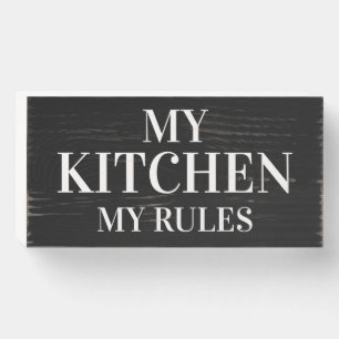 Cute My Kitchen quote Wooden Wall Art Box Sign