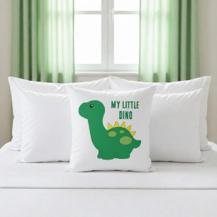 Cute My Little Dino Throw Pillow