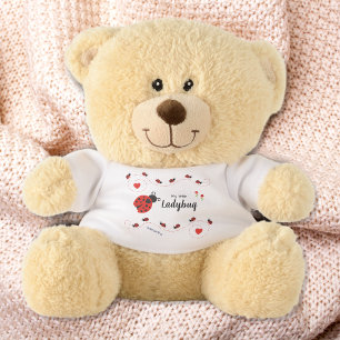 Cute My Little Ladybug Red and Black with Name Teddy Bear