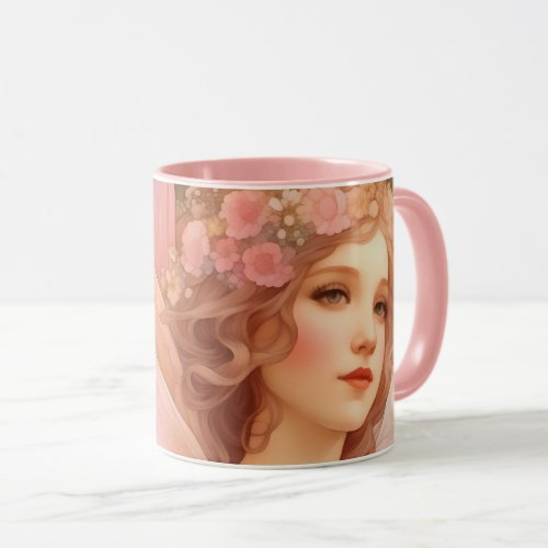 Cute Mystical Pink Fantasy Fairy Painting Mug