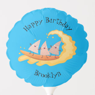 Cute nachos corn chips surfing balloon