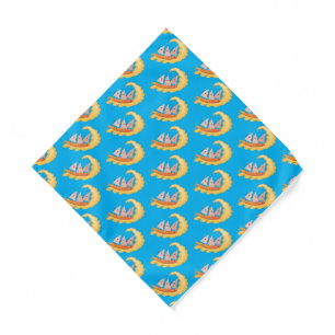 Cute nachos corn chips surfing cartoon  bandana