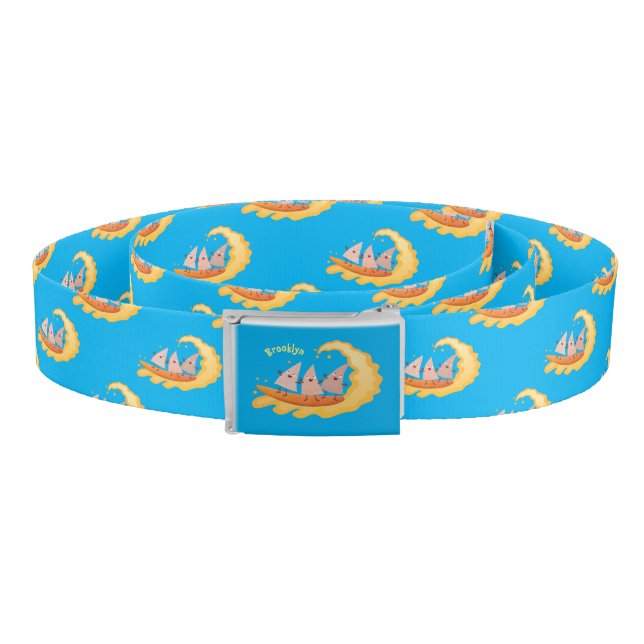 Cute nachos corn chips surfing cartoon belt (Coil)
