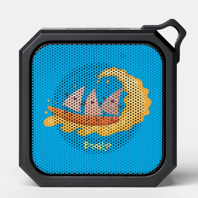 Cute nachos corn chips surfing cartoon  bluetooth speaker (Front)