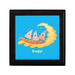 Cute nachos corn chips surfing cartoon gift box