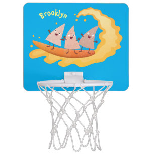 Cute nachos corn chips surfing cartoon mini basketball hoop