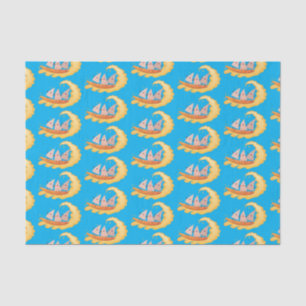 Cute nachos corn chips surfing cartoon tissue paper