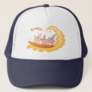 Cute nachos corn chips surfing cartoon  trucker hat