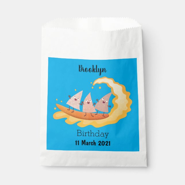 Cute nachos corn chips surfing  favor bag (Front)