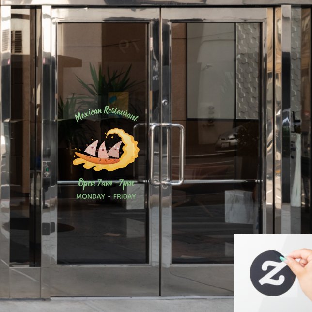 Cute nachos corn chips surfing window cling (Office Door)