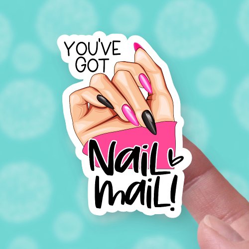 Cute Nail Mail Nailfie Hand Pose Small Business Sticker