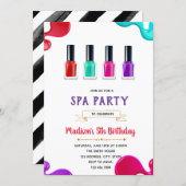 Cute nail polish party birthday invitation (Front/Back)