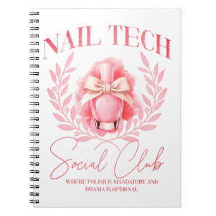 Cute Nail tech Coquette Nail Polish Social Club   Notebook
