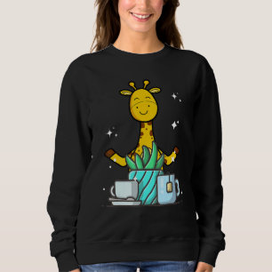 Cute Namaste Giraffe Do Yoga Gardening  Coffee Sweatshirt