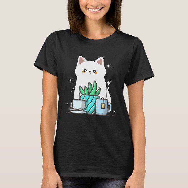 Cute Namaste Kitten Do Yoga Gardening  Coffee T-Shirt (Front)