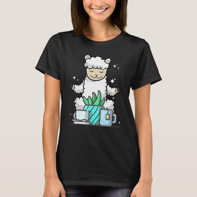 Cute Namaste Sheep Do Yoga Gardening  Coffee T-Shirt (Front)