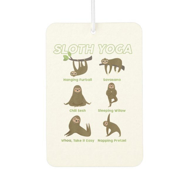cute namaste sloth yoga zen lover  air freshener (Front)