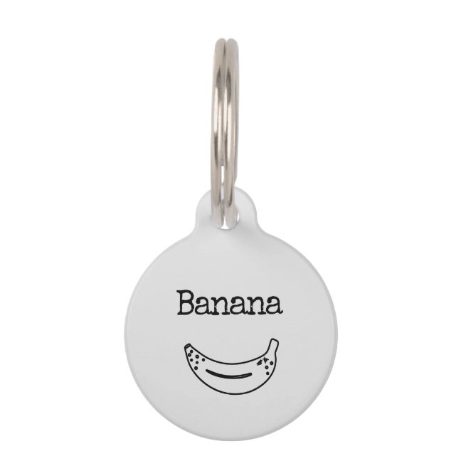 Cute Name Banana Pet ID Tag