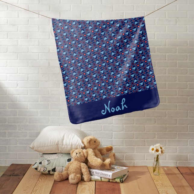 Cute Name Birth Stats Personal Baby Blanket (In Situ)