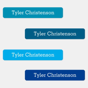 Cute Name Blue Boy's Simple Waterproof Skinny Kids' Labels