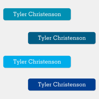Cute Name Blue Boy's Simple Waterproof Skinny Kids' Labels