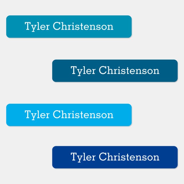 Cute Name Blue Boy's Simple Waterproof Skinny Kids' Labels (Group)
