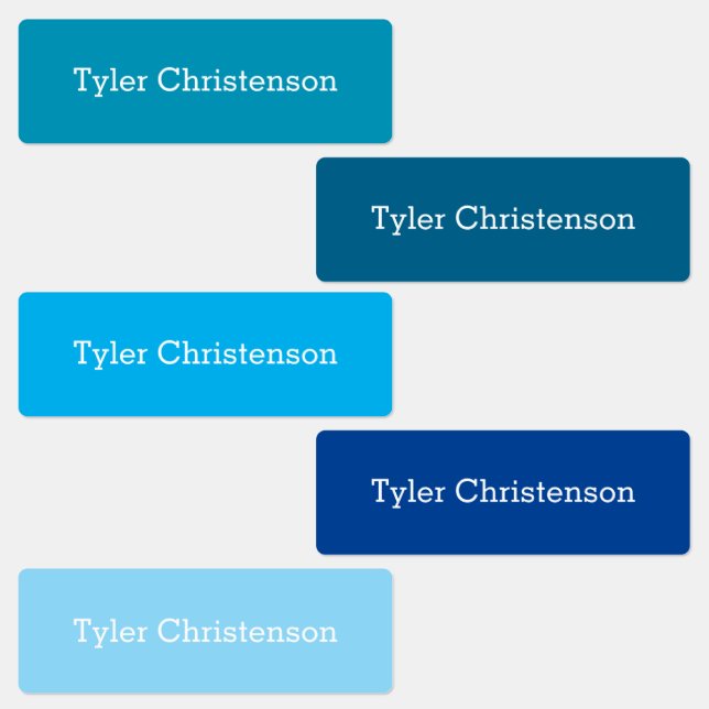 Cute Name Blue Boy's Simple Waterproof Skinny Kids' Labels (Group)