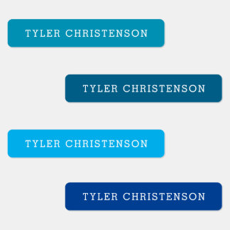 Cute Name Blue Boy's Simple Waterproof Skinny Kids' Labels