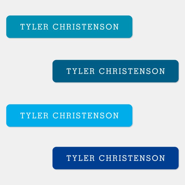 Cute Name Blue Boy's Simple Waterproof Skinny Kids' Labels (Group)
