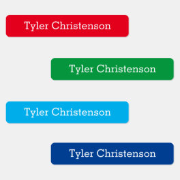 Cute Name Blue Red Green Skinny Kids' Labels